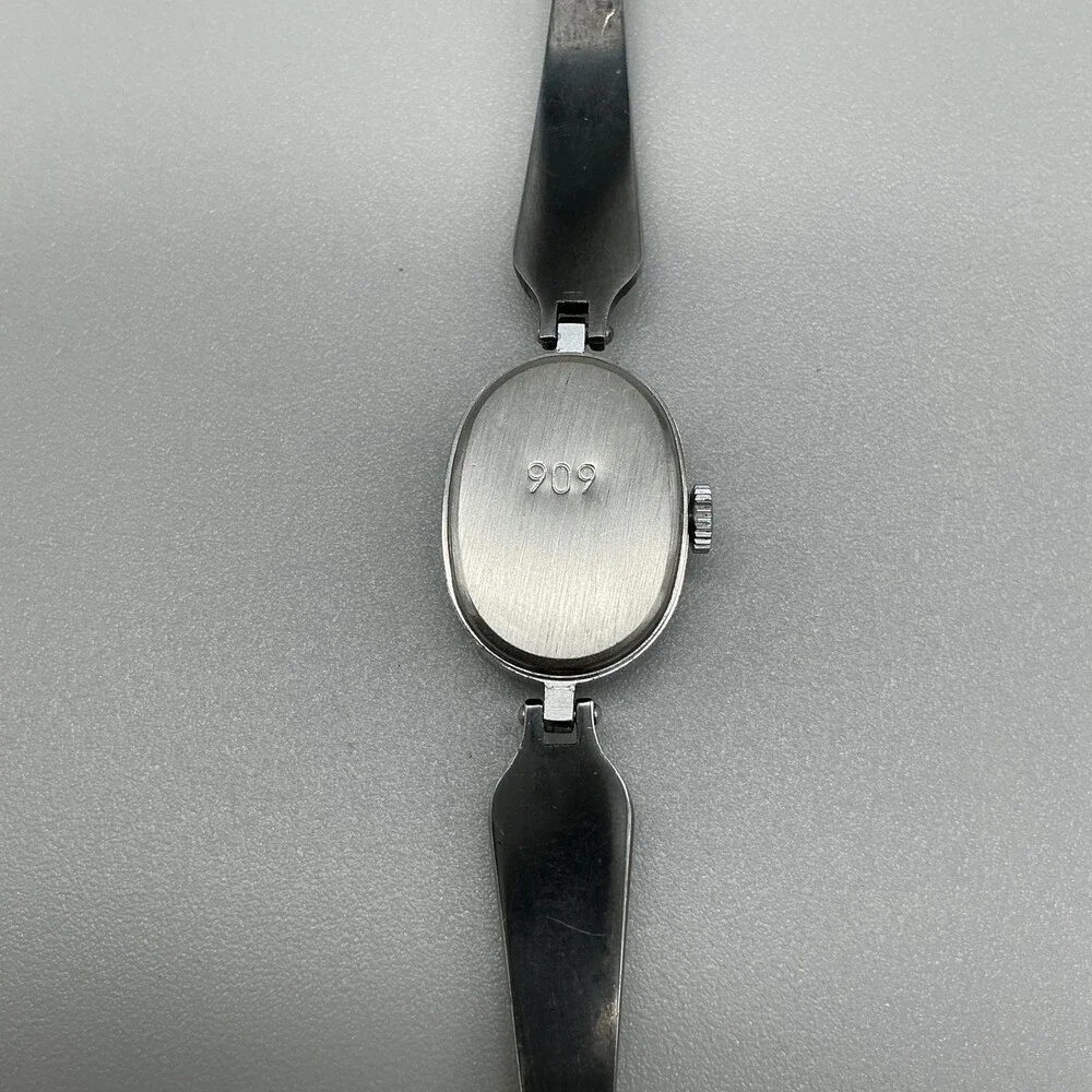Vintage Luch Womens Watch 17mm Pink Dial Floral Enamel 15 Jewels Manual 6.75